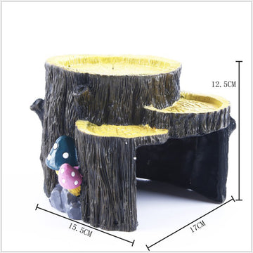 Aquarium aquarium ornements aménagement paysager aquatique résine reptile jouet abri chambre cachée souche animaux cadeaux Ha